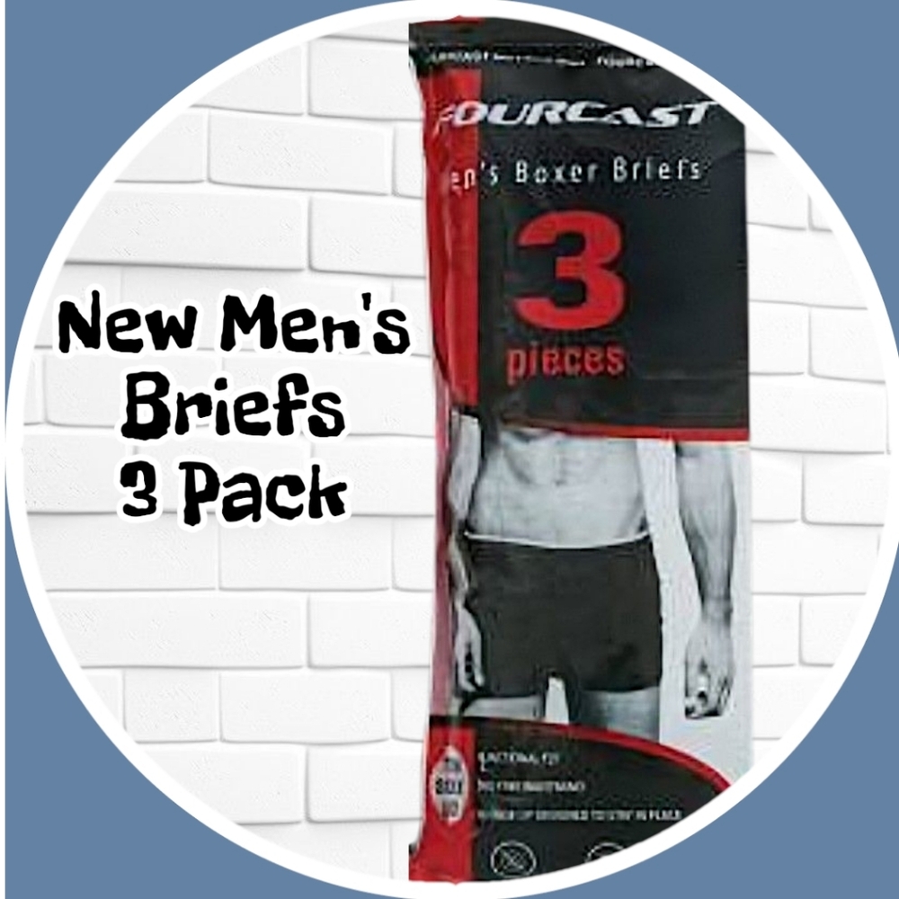 NEW XL Briefs, BLACK Mens Boxer Briefs 3 Pack